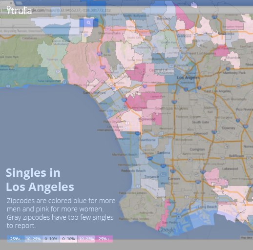 Los Angeles Singles Map