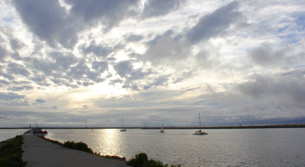 The end of the Ballona Creek bike path at Marina del Rey