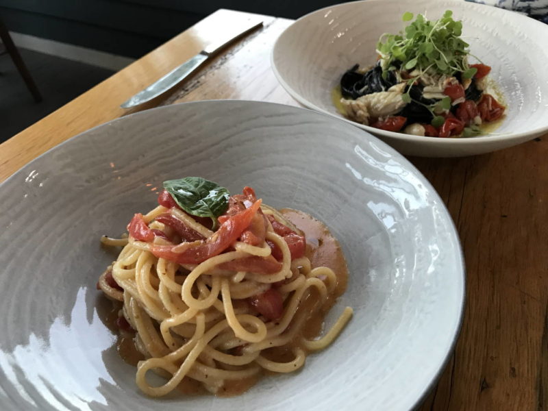 Spaghetti and Mare pasta at Nocciola