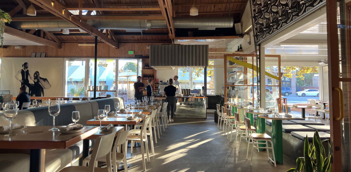 Inside Superba Food + Wine in the late afternoon