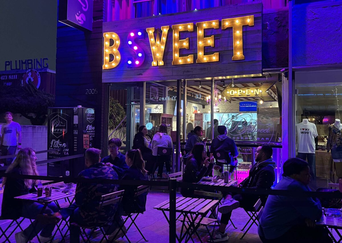 B Sweet on Sawtelle at night